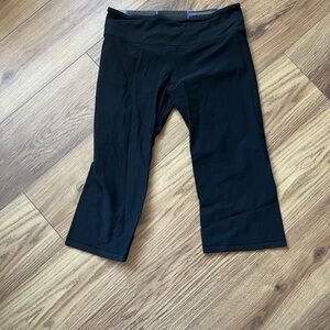 Lululemon Illumina Crop Reversible Black Leggings with Grey/Blue Band